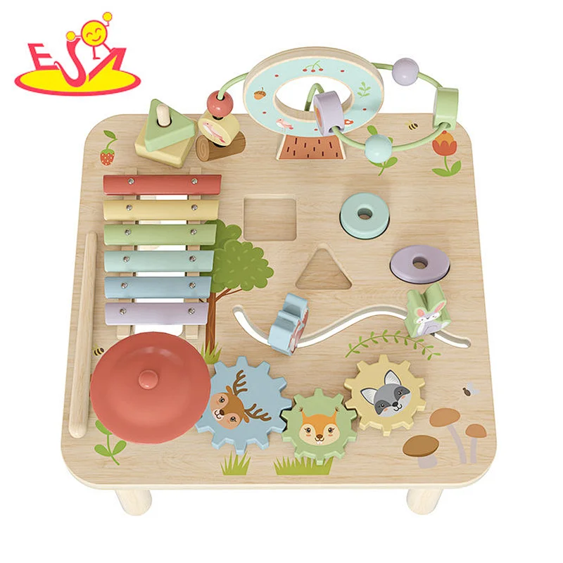 New Design Montessori Sensory Learning Toy Wooden Activity Table For Kids W07A239